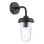 Acotas Outdoor Wall Light Matt Black and Ribbed Glass IP44