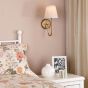 Adyara Wall Light Antique Bronze With Linen Pleated Shade