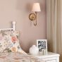 Adyara Wall Light Antique Bronze With Linen Shade