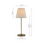 Adyara Twin Pack Table Lamp Antique Bronze With Linen Pleated Shade