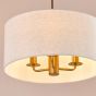 Aelin 3 Light Pendant Matt Bronze With Natural Linen Shade