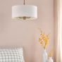 Aelin 3 Light Pendant Matt Bronze With Natural Linen Shade