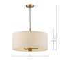 Aelin 3 Light Pendant Matt Bronze With Natural Linen Shade