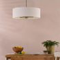 Aelin 5 Light Pendant Matt Bronze With Natural Linen Shade
