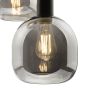 Aiden 3 Light Cluster Pendant Smoked Glass and Satin Black