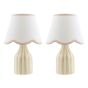 Aimee Twin Pack Table Lamp Taupe Ceramic With Shade