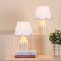 Aimee Twin Pack Table Lamp Taupe Ceramic With Shade