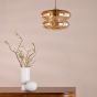 Alcella Pendant Natural Brass and Amber Dimple Glass