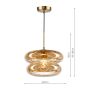 Alcella Pendant Natural Brass and Amber Dimple Glass