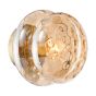Alcella Wall/Ceiling Light Natural Brass and Amber Dimple Glass