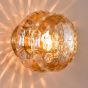Alcella Wall/Ceiling Light Natural Brass and Amber Dimple Glass