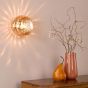 Alcella Wall/Ceiling Light Natural Brass and Amber Dimple Glass