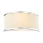 Alvaro 2 Light Wall Light Polished Chrome and Ivory Micropleat Shade