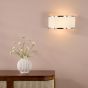 Alvaro 2 Light Wall Light Polished Chrome and Ivory Micropleat Shade