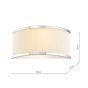 Alvaro 2 Light Wall Light Polished Chrome and Ivory Micropleat Shade