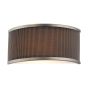 Alvaro 2 Light Wall Light Antique Bronze and Brown Micropleat Shade