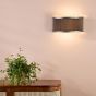 Alvaro 2 Light Wall Light Antique Bronze and Brown Micropleat Shade