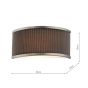 Alvaro 2 Light Wall Light Antique Bronze and Brown Micropleat Shade