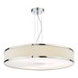Alvaro 6 Light Pendant Polished Chrome and Ivory With Shade