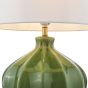 Amrita Ceramic Table Lamp Green and Antique Brass With Shade