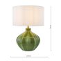 Amrita Ceramic Table Lamp Green and Antique Brass With Shade