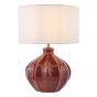 Amrita Ceramic Table Lamp Red and Antique Brass With Shade