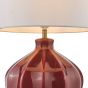 Amrita Ceramic Table Lamp Red and Antique Brass With Shade