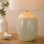 Amsara Table Lamp Cream Ceramic and Antique Brass With Shade