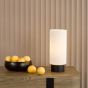 Aneska Table Lamp Matt Black and Opal Glass