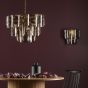 Anielle 9 Light Chandelier Natural Brass and Tea Smoked Glass