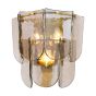 Anielle 3 Light Wall Light Natural Brass and Tea Smoked Glass