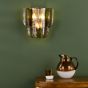 Anielle 3 Light Wall Light Natural Brass and Tea Smoked Glass