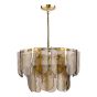 Anielle 7 Light Chandelier Natural Brass and Tea Smoked Glass