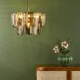 Anielle 7 Light Chandelier Natural Brass and Tea Smoked Glass