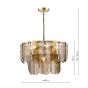 Anielle 7 Light Chandelier Natural Brass and Tea Smoked Glass