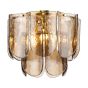 Anielle 3 Light Flush Natural Brass and Tea Smoked Glass
