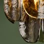 Anielle 3 Light Flush Natural Brass and Tea Smoked Glass