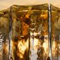 Anielle 3 Light Flush Natural Brass and Tea Smoked Glass
