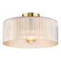Arlo Flush Antique Bronze and Champagne Ribbed Glass