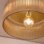 Arlo Flush Antique Bronze and Champagne Ribbed Glass