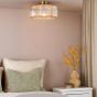 Arlo Flush Antique Bronze and Champagne Ribbed Glass