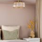 Arlo Flush Antique Bronze and Champagne Ribbed Glass