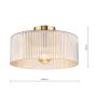 Arlo Flush Antique Bronze and Champagne Ribbed Glass