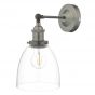 Arvin Industrial Wall Light Antique Chrome with Clear Glass Shade