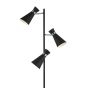 Ashworth 3 Light Floor Lamp Matt Black and Polished Chrome