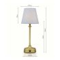 Joules Apsley Rechargeable Table Lamp Matt Antique Brass With Shade LED