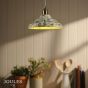 Joules Audley Pendant Green Ceramic and Matt Antique Brass