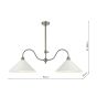 Audley End 2 Light Bar Pendant Rubbed Bronze and Cream