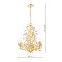 Audley End 3 Light Pendant Gold Leaf