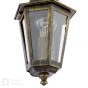 Audley End Outdoor Wall Light Hand-brushed Black/Gold and Glass IP44